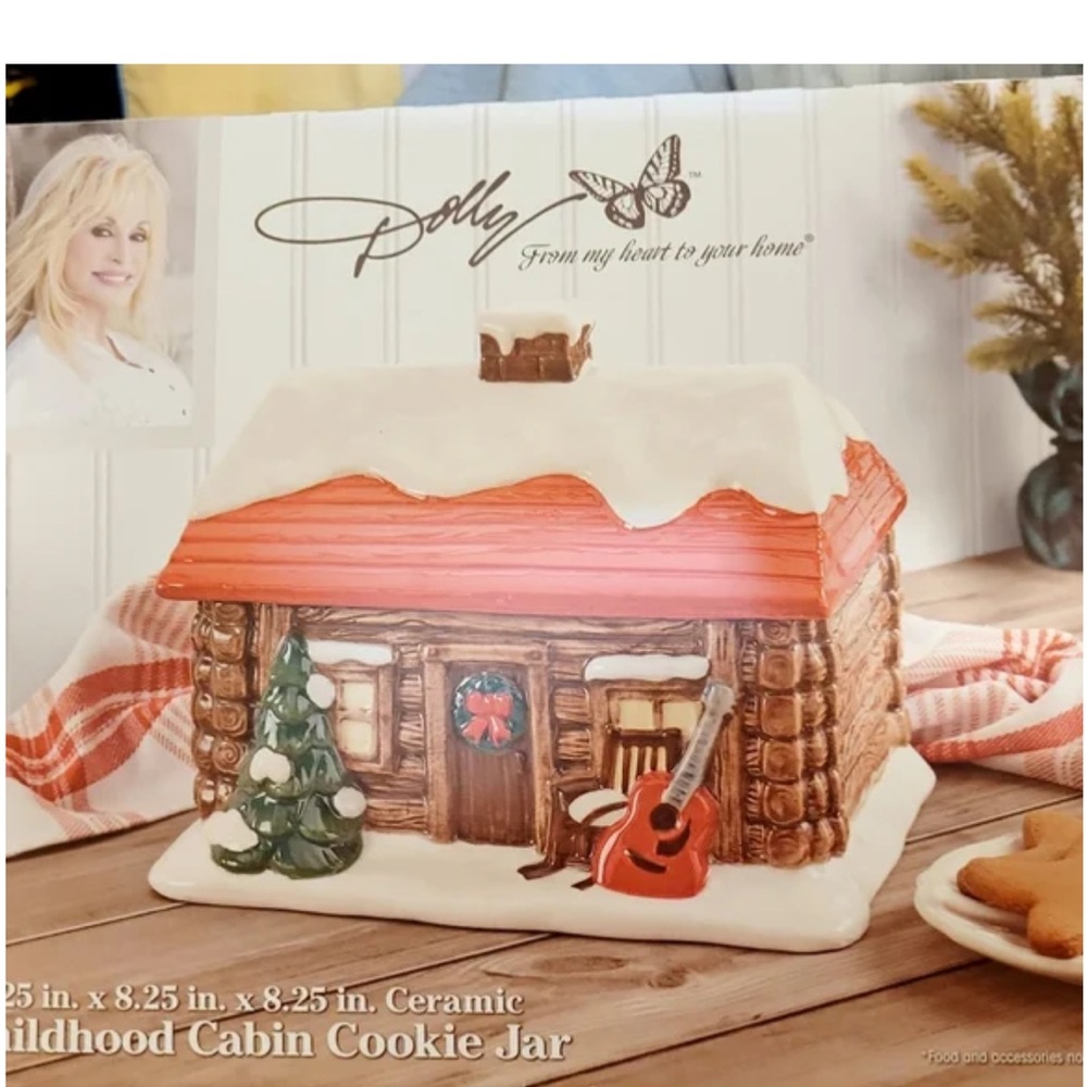 Dolly Parton Childhood Cabin Cookie Jar